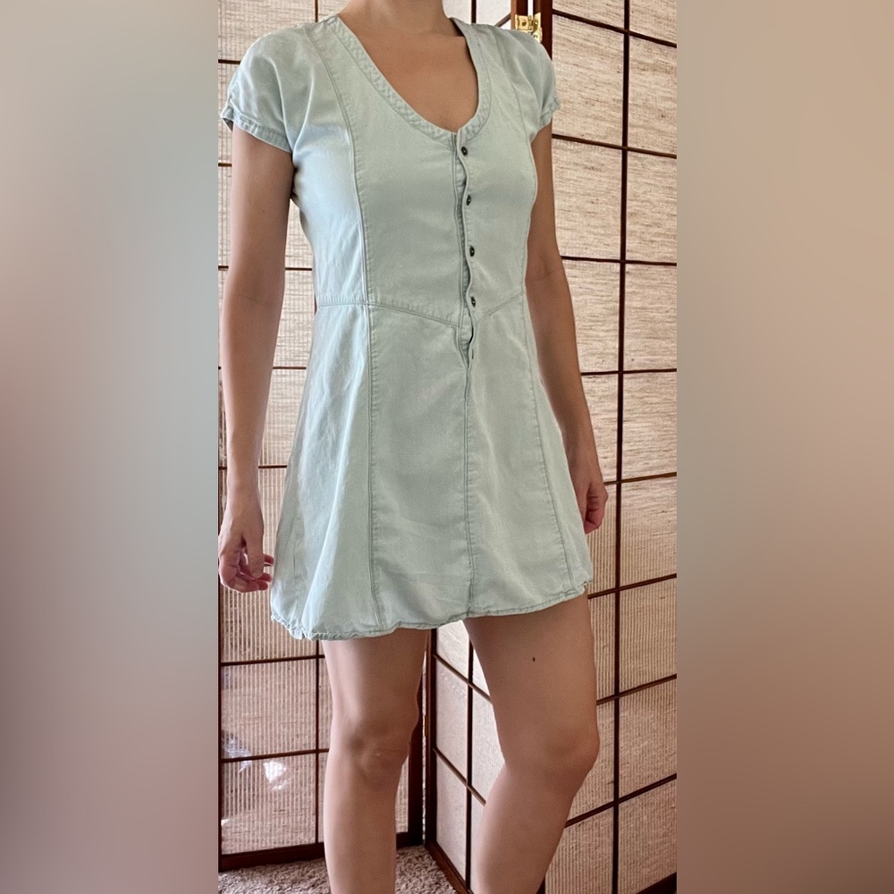 CURRENT ELLIOTT Women's The Valley Dress Chambray Blue Ice Size 2
